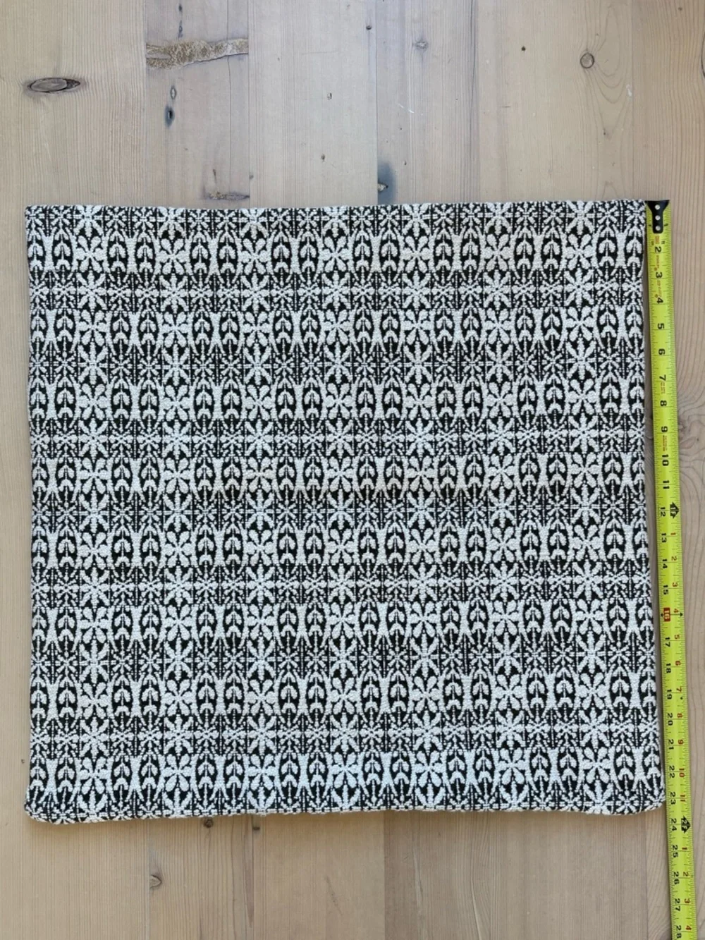 West Elm Dark Gray & White Geometric Knit Square Pillow Case - 24”x24”